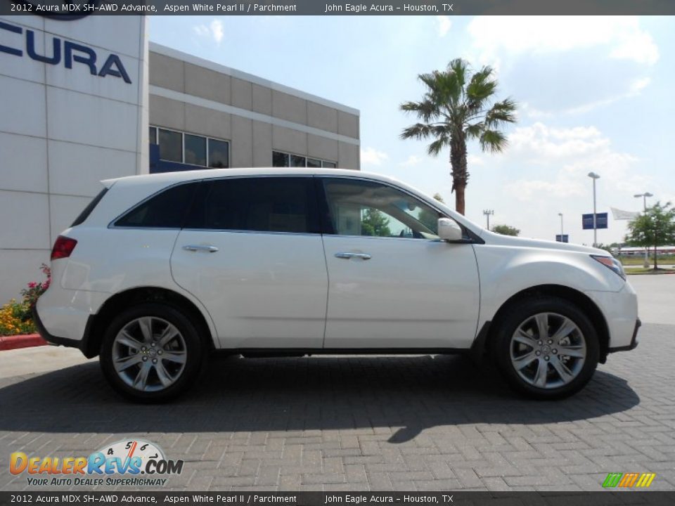 2012 Acura MDX SH-AWD Advance Aspen White Pearl II / Parchment Photo #8