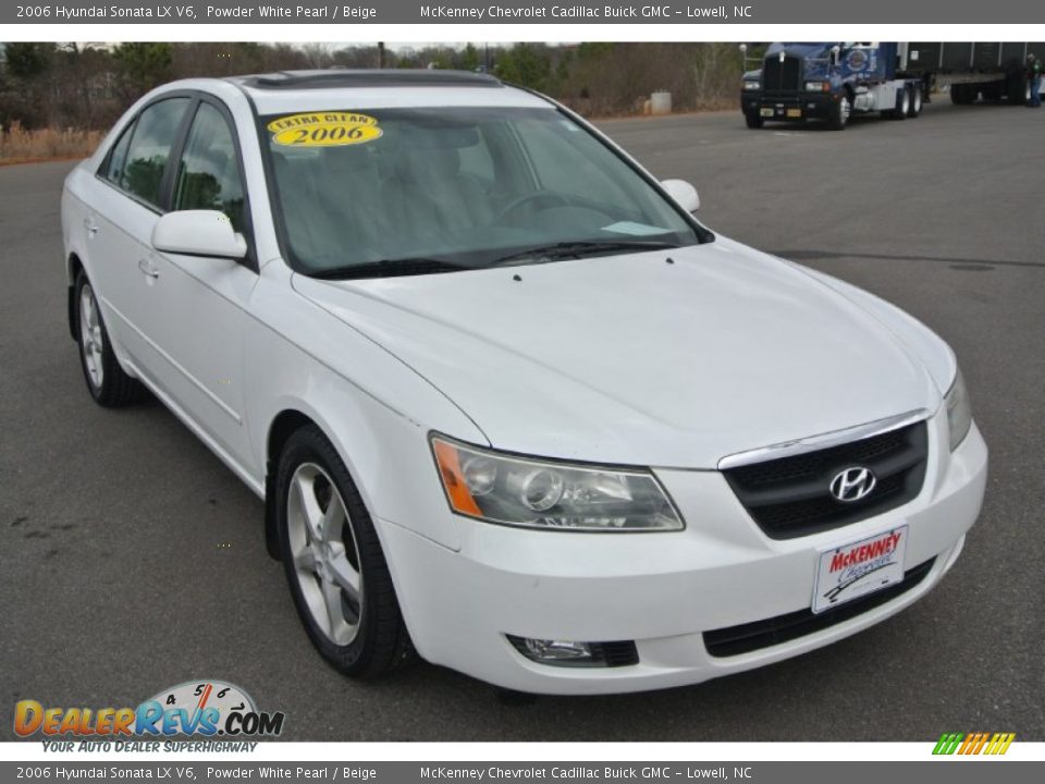 2006 Hyundai Sonata LX V6 Powder White Pearl / Beige Photo #1