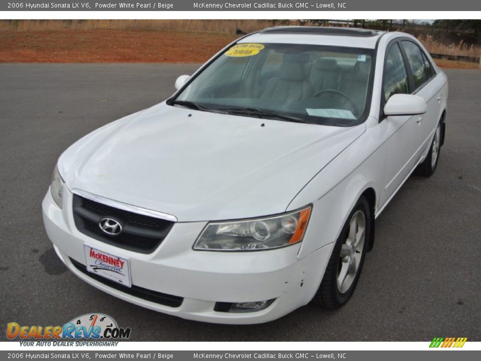 2006 Hyundai Sonata LX V6 Powder White Pearl / Beige Photo #2