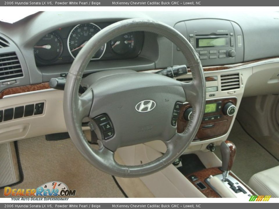 2006 Hyundai Sonata LX V6 Powder White Pearl / Beige Photo #30