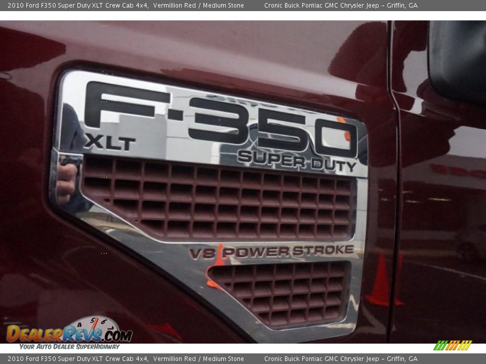 2010 Ford F350 Super Duty XLT Crew Cab 4x4 Vermillion Red / Medium Stone Photo #13