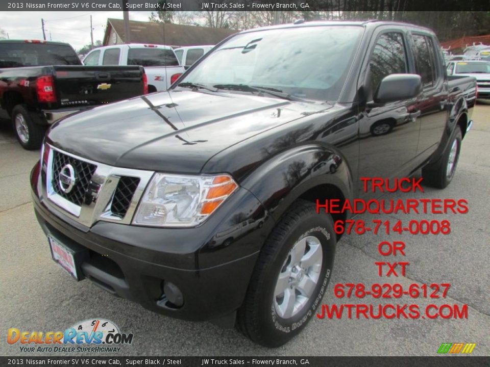 2013 Nissan Frontier SV V6 Crew Cab Super Black / Steel Photo #1