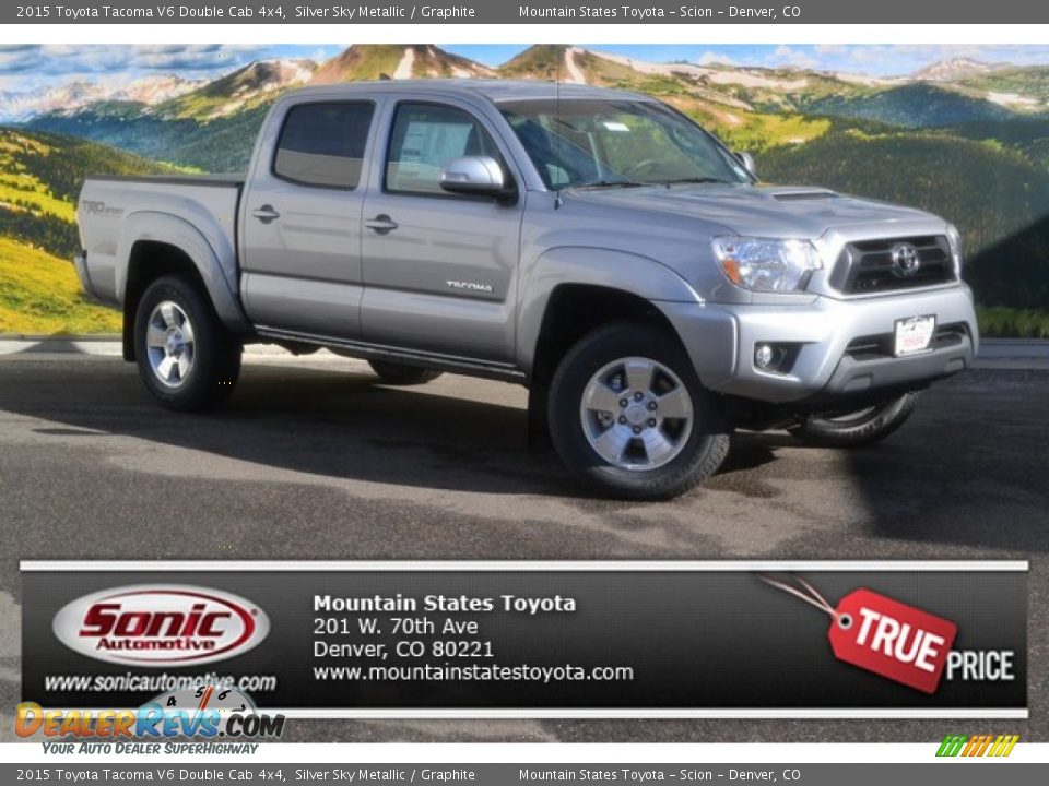 2015 Toyota Tacoma V6 Double Cab 4x4 Silver Sky Metallic / Graphite Photo #1