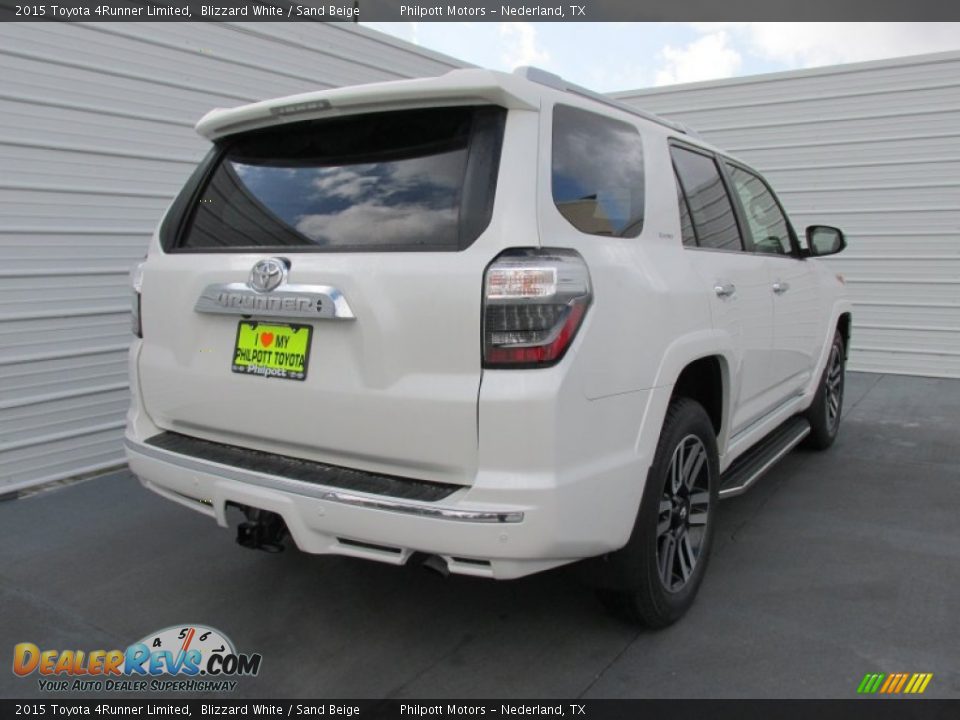 2015 Toyota 4Runner Limited Blizzard White / Sand Beige Photo #4