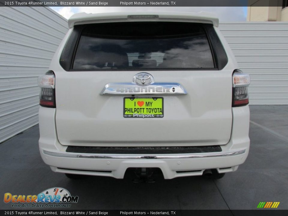 2015 Toyota 4Runner Limited Blizzard White / Sand Beige Photo #5