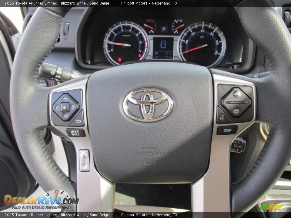 2015 Toyota 4Runner Limited Blizzard White / Sand Beige Photo #35