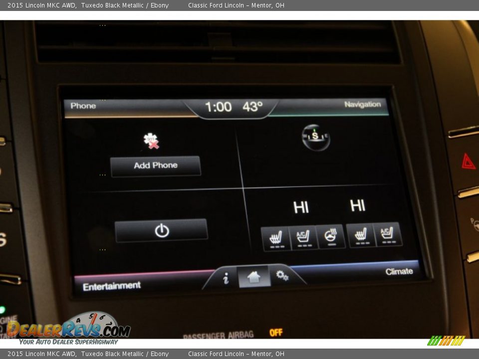 2015 Lincoln MKC AWD Tuxedo Black Metallic / Ebony Photo #10