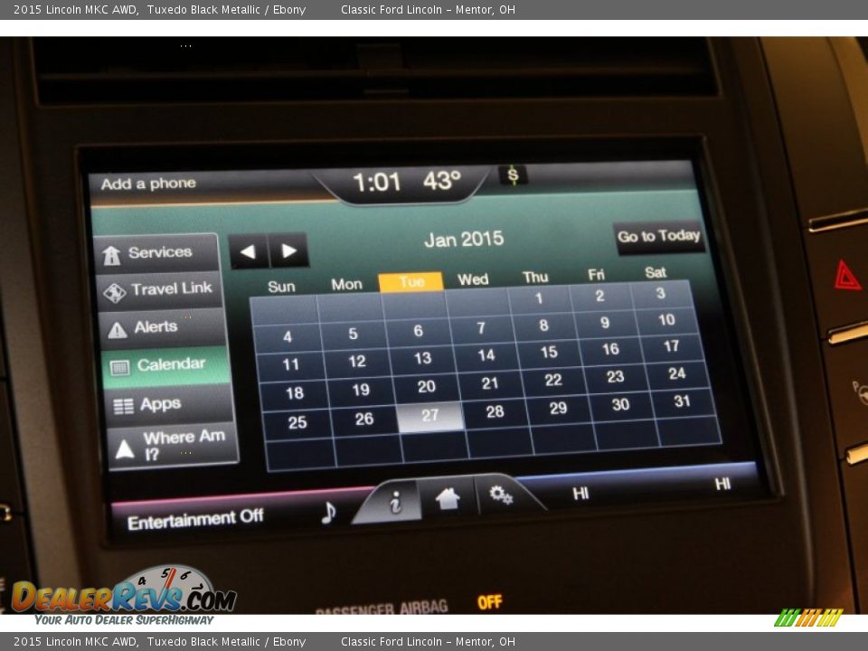 2015 Lincoln MKC AWD Tuxedo Black Metallic / Ebony Photo #12