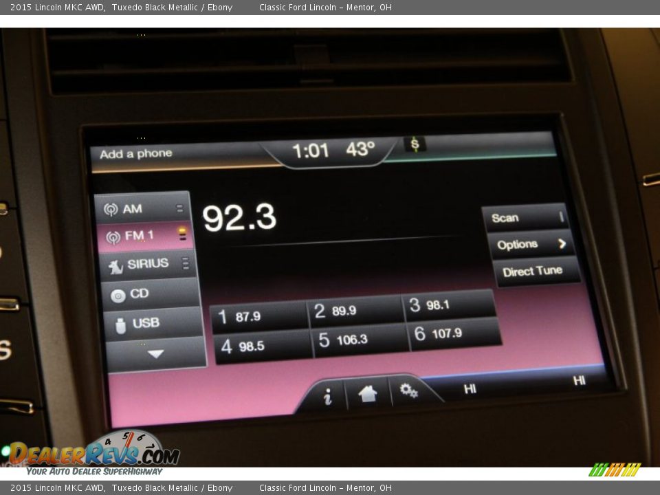 2015 Lincoln MKC AWD Tuxedo Black Metallic / Ebony Photo #14