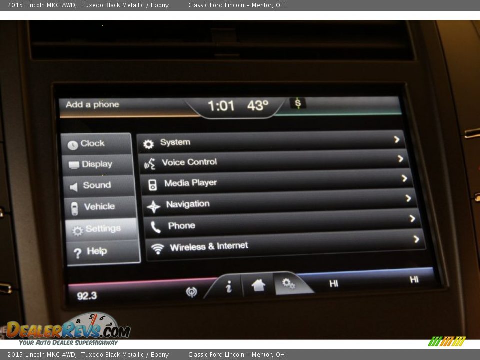 2015 Lincoln MKC AWD Tuxedo Black Metallic / Ebony Photo #17