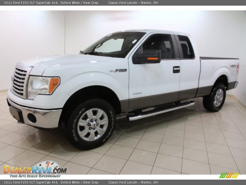2011 Ford F150 XLT SuperCab 4x4 Oxford White / Steel Gray Photo #3