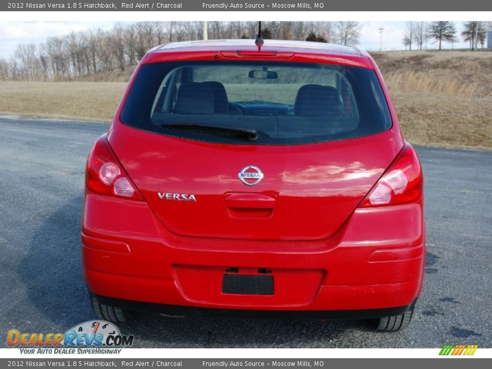 2012 Nissan Versa 1.8 S Hatchback Red Alert / Charcoal Photo #5