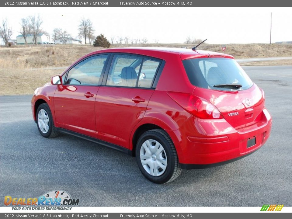 2012 Nissan Versa 1.8 S Hatchback Red Alert / Charcoal Photo #6