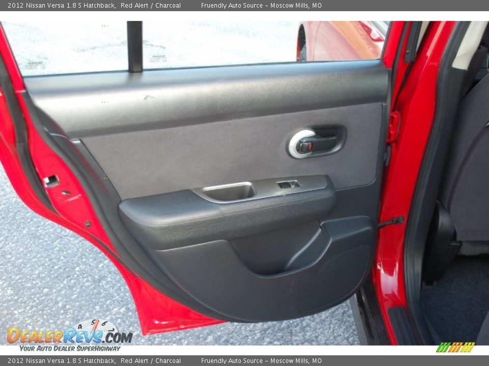 2012 Nissan Versa 1.8 S Hatchback Red Alert / Charcoal Photo #7
