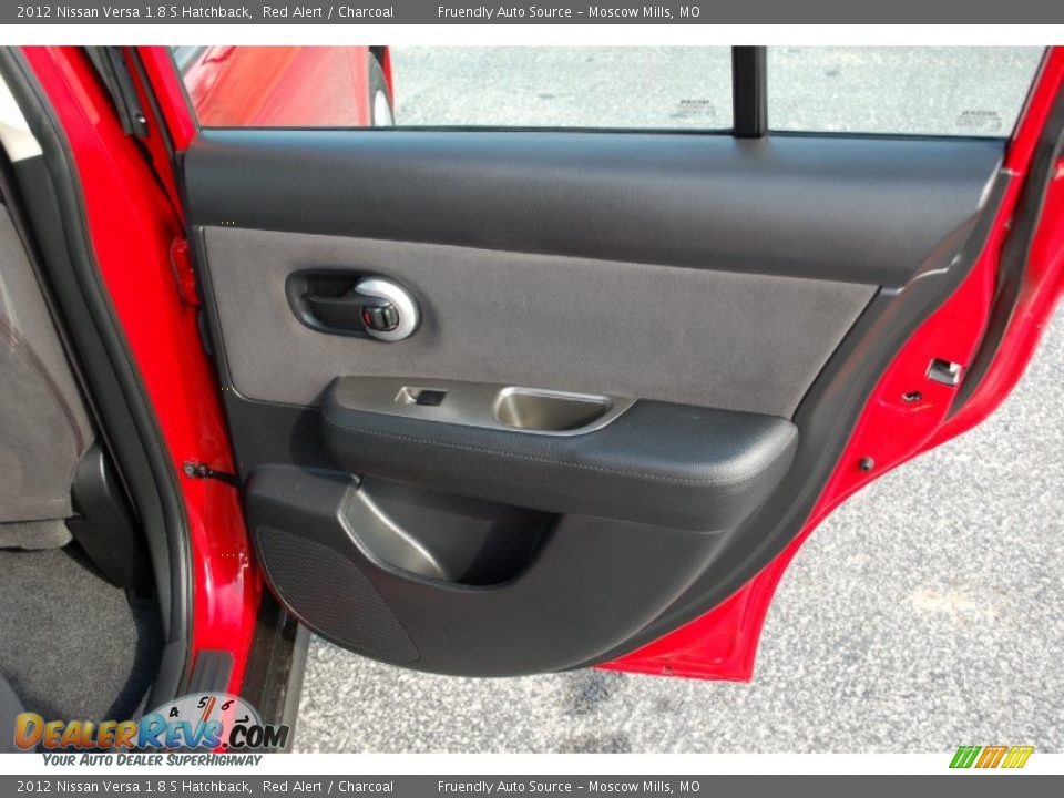 2012 Nissan Versa 1.8 S Hatchback Red Alert / Charcoal Photo #9