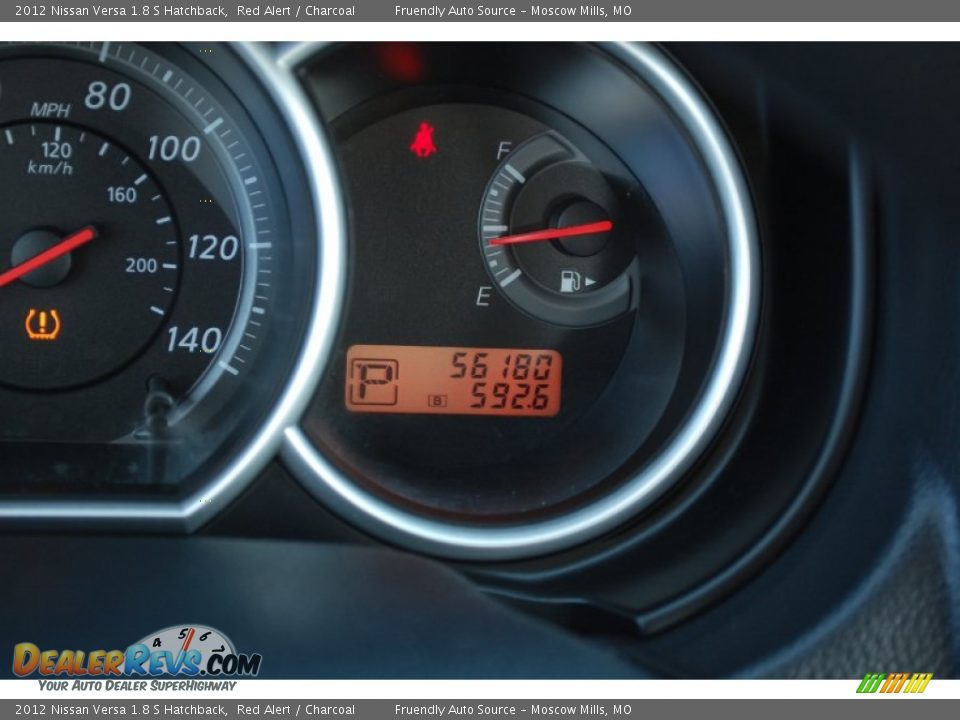 2012 Nissan Versa 1.8 S Hatchback Red Alert / Charcoal Photo #15