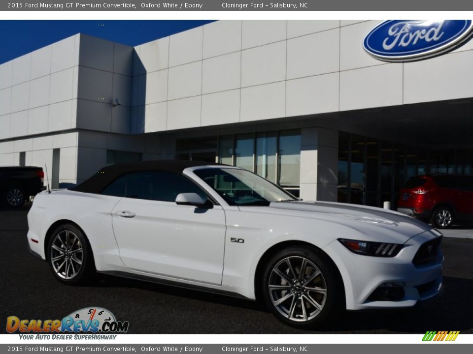 2015 Ford Mustang GT Premium Convertible Oxford White / Ebony Photo #1