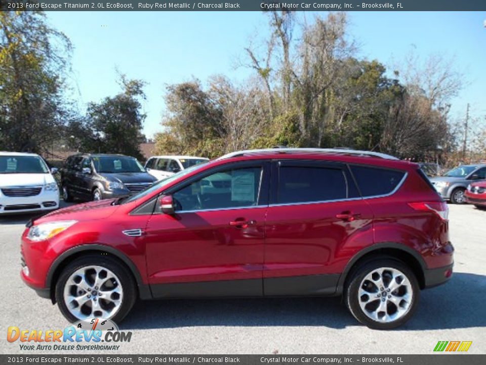 2013 Ford Escape Titanium 2.0L EcoBoost Ruby Red Metallic / Charcoal Black Photo #2