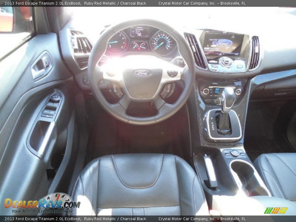 2013 Ford Escape Titanium 2.0L EcoBoost Ruby Red Metallic / Charcoal Black Photo #6