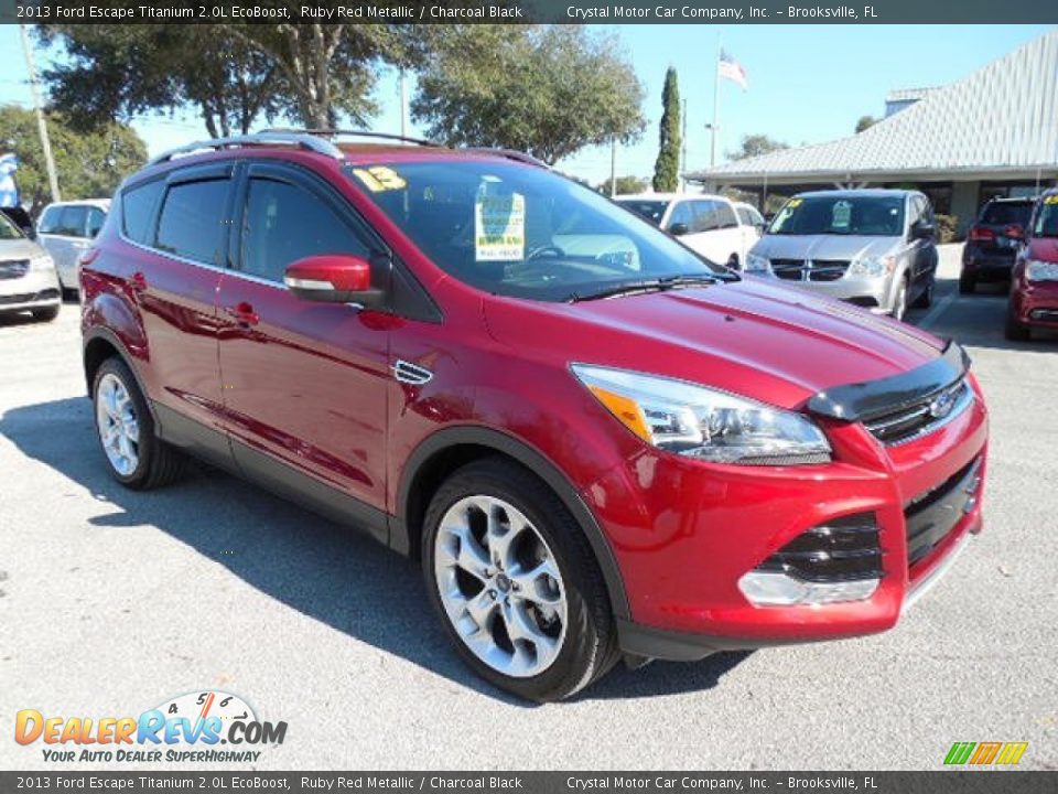 2013 Ford Escape Titanium 2.0L EcoBoost Ruby Red Metallic / Charcoal Black Photo #11