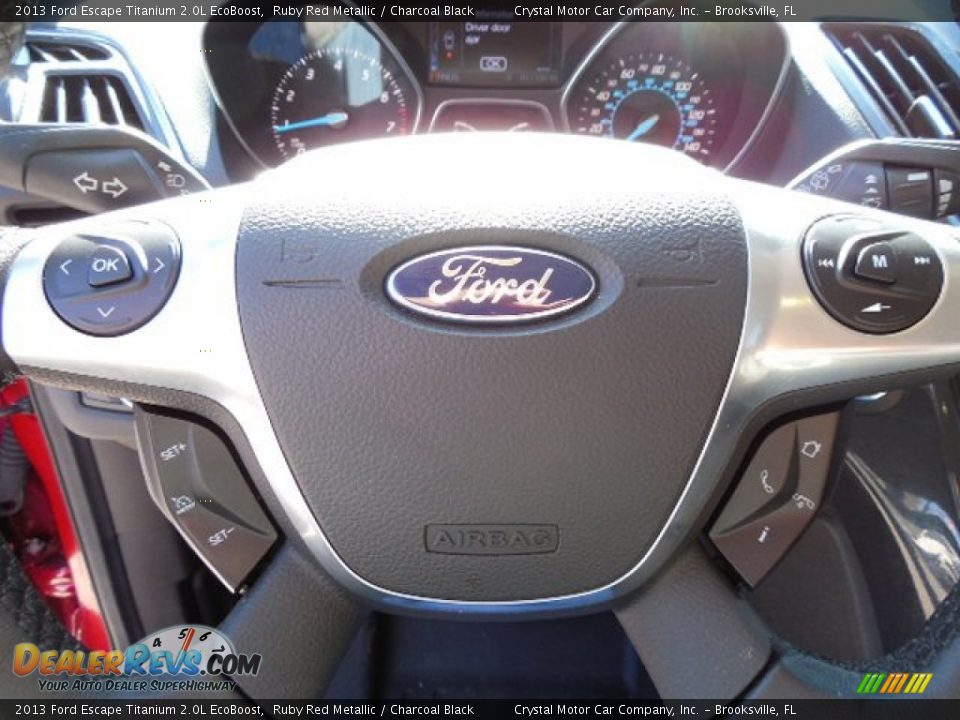 2013 Ford Escape Titanium 2.0L EcoBoost Ruby Red Metallic / Charcoal Black Photo #22