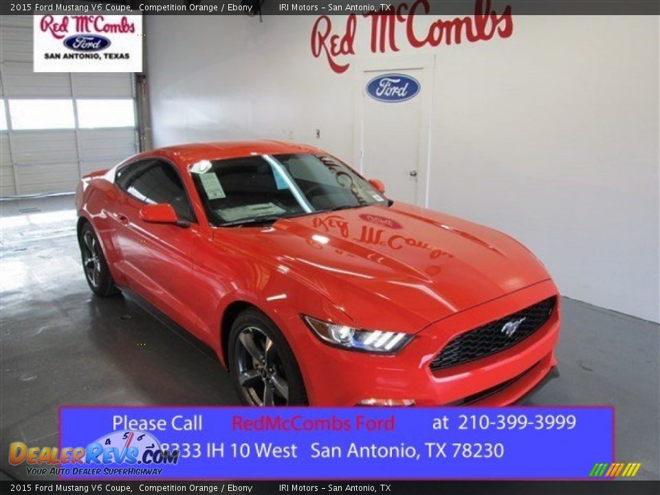 2015 Ford Mustang V6 Coupe Competition Orange / Ebony Photo #1