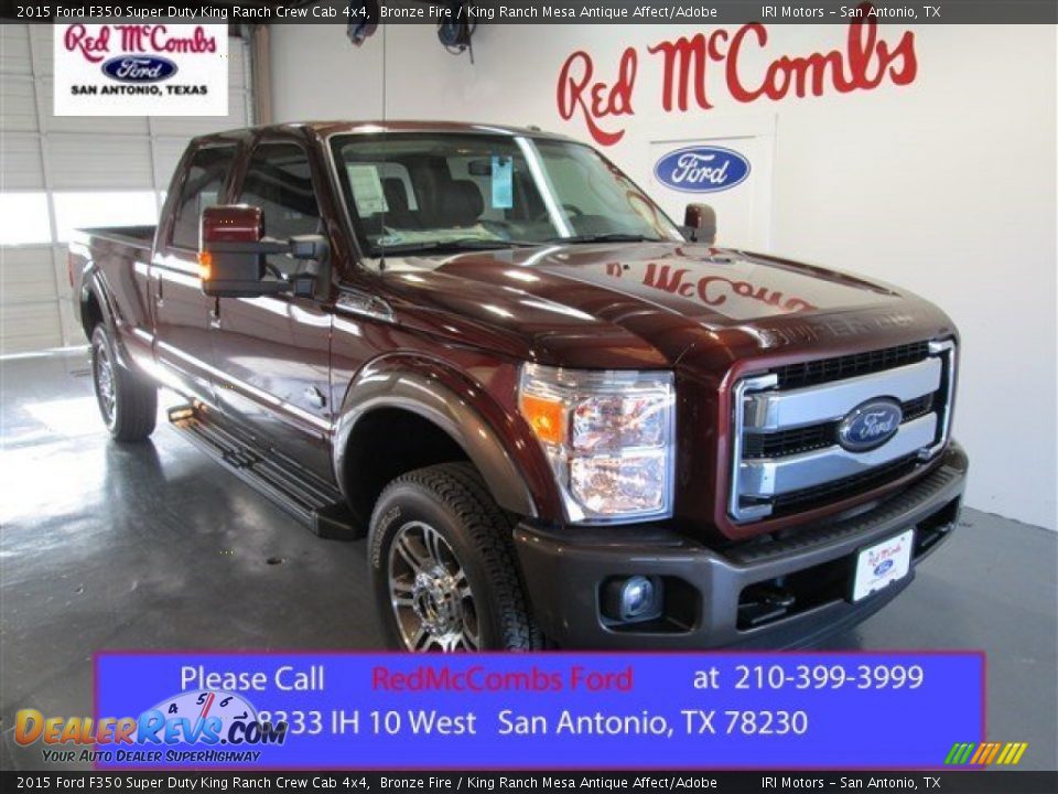 2015 Ford F350 Super Duty King Ranch Crew Cab 4x4 Bronze Fire / King Ranch Mesa Antique Affect/Adobe Photo #1