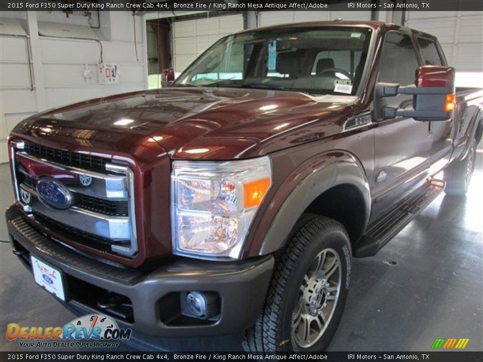 2015 Ford F350 Super Duty King Ranch Crew Cab 4x4 Bronze Fire / King Ranch Mesa Antique Affect/Adobe Photo #3