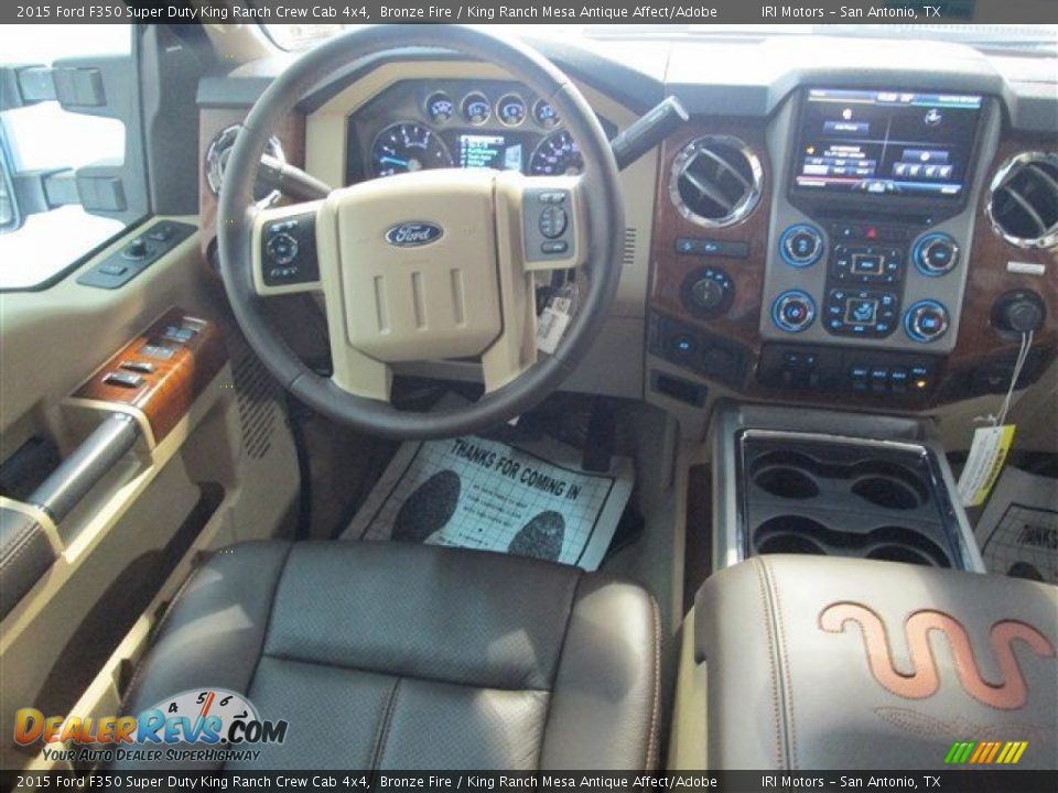 2015 Ford F350 Super Duty King Ranch Crew Cab 4x4 Bronze Fire / King Ranch Mesa Antique Affect/Adobe Photo #12