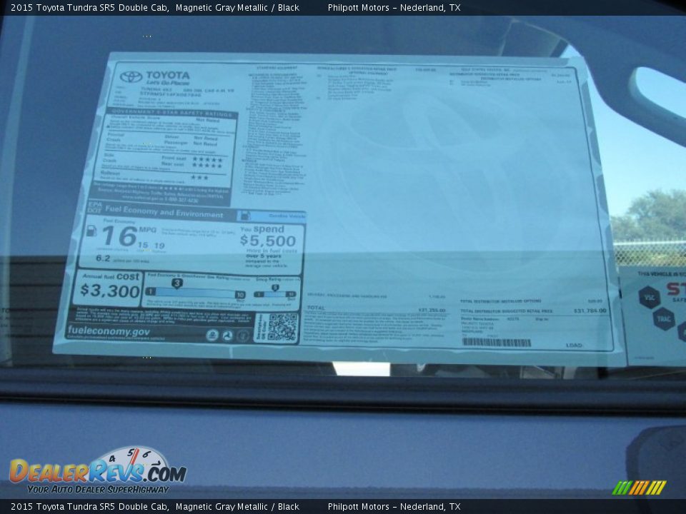 2015 Toyota Tundra SR5 Double Cab Magnetic Gray Metallic / Black Photo #30