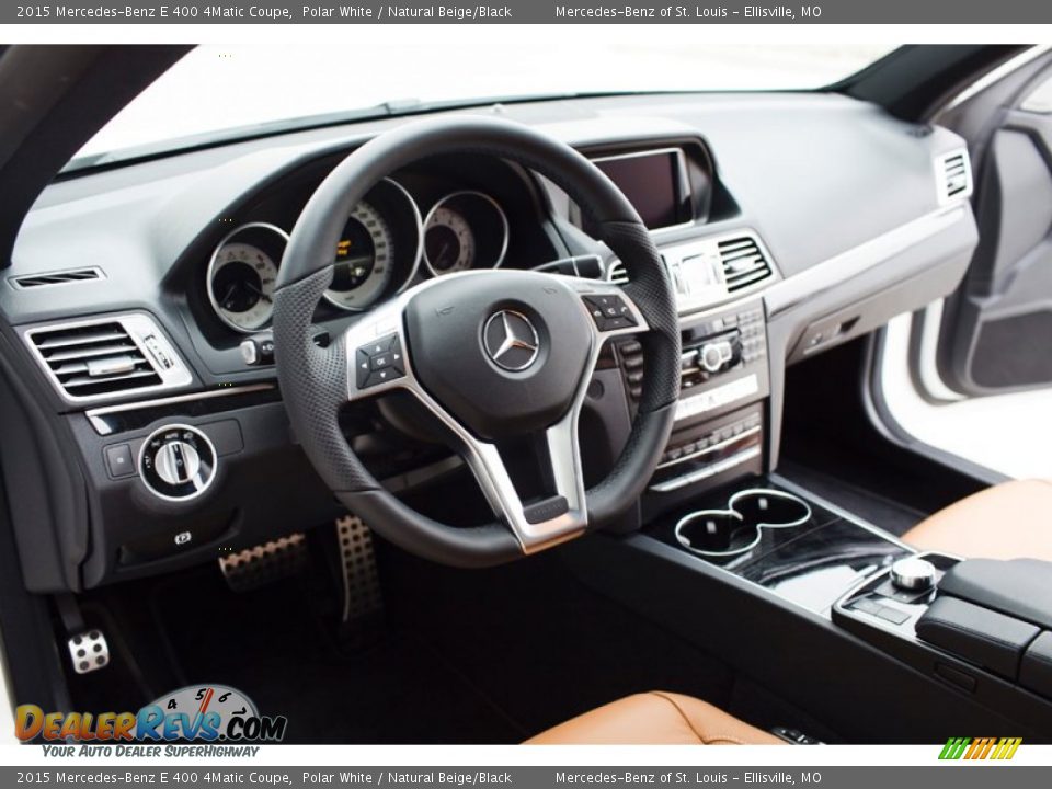 2015 Mercedes-Benz E 400 4Matic Coupe Polar White / Natural Beige/Black Photo #12