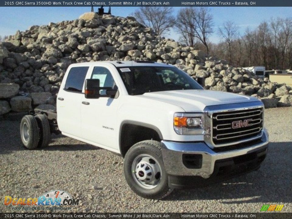 2015 GMC Sierra 3500HD Work Truck Crew Cab Chassis Summit White / Jet Black/Dark Ash Photo #1