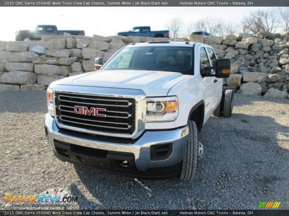 2015 GMC Sierra 3500HD Work Truck Crew Cab Chassis Summit White / Jet Black/Dark Ash Photo #2