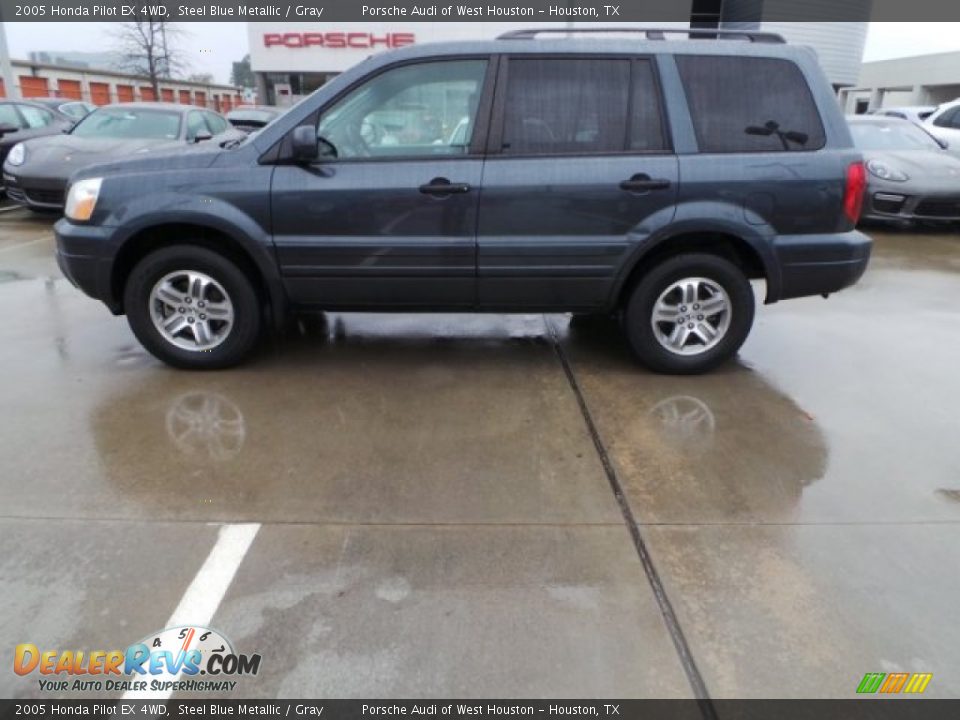 2005 Honda Pilot EX 4WD Steel Blue Metallic / Gray Photo #4