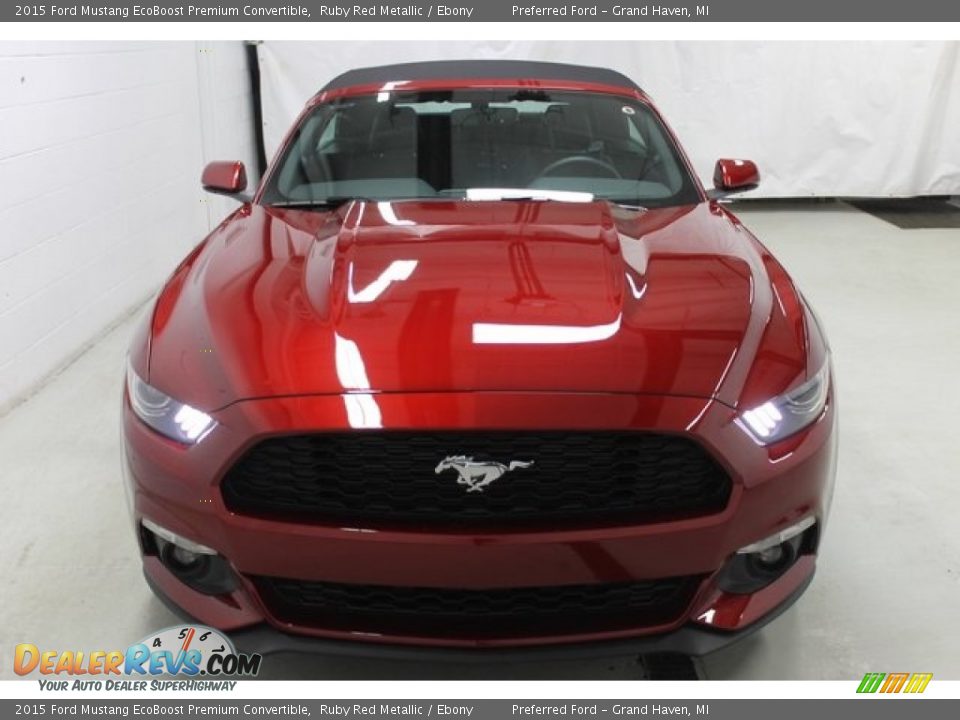 2015 Ford Mustang EcoBoost Premium Convertible Ruby Red Metallic / Ebony Photo #2