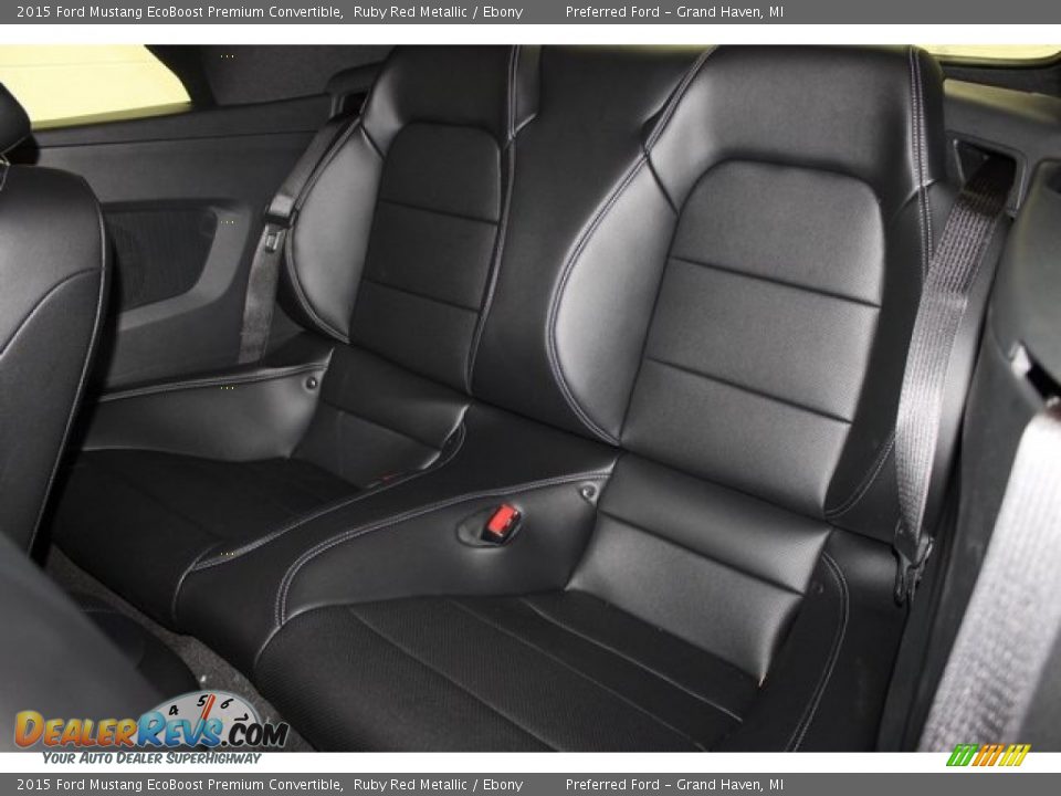 Rear Seat of 2015 Ford Mustang EcoBoost Premium Convertible Photo #8