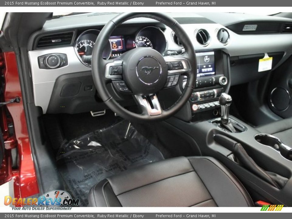 Dashboard of 2015 Ford Mustang EcoBoost Premium Convertible Photo #9