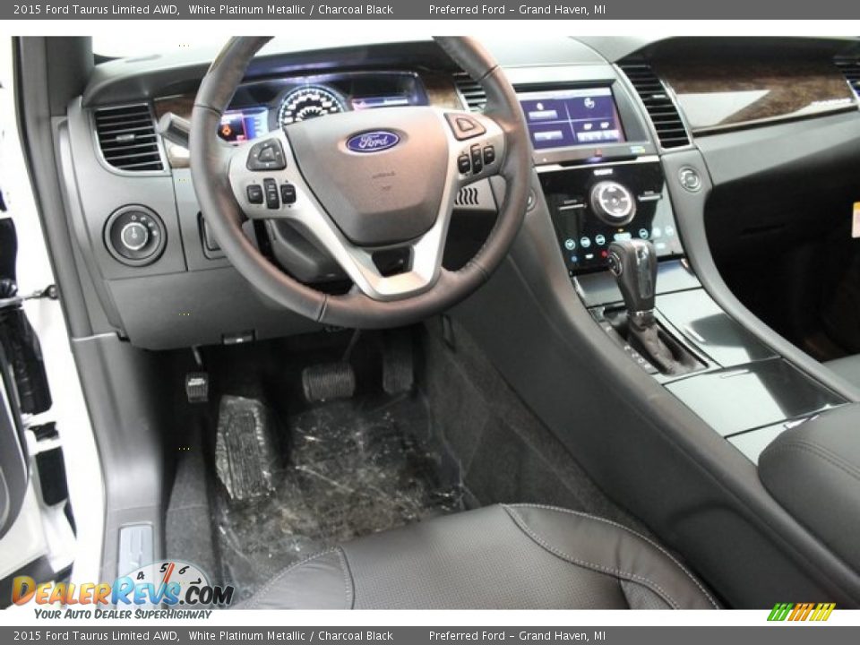 2015 Ford Taurus Limited AWD White Platinum Metallic / Charcoal Black Photo #9