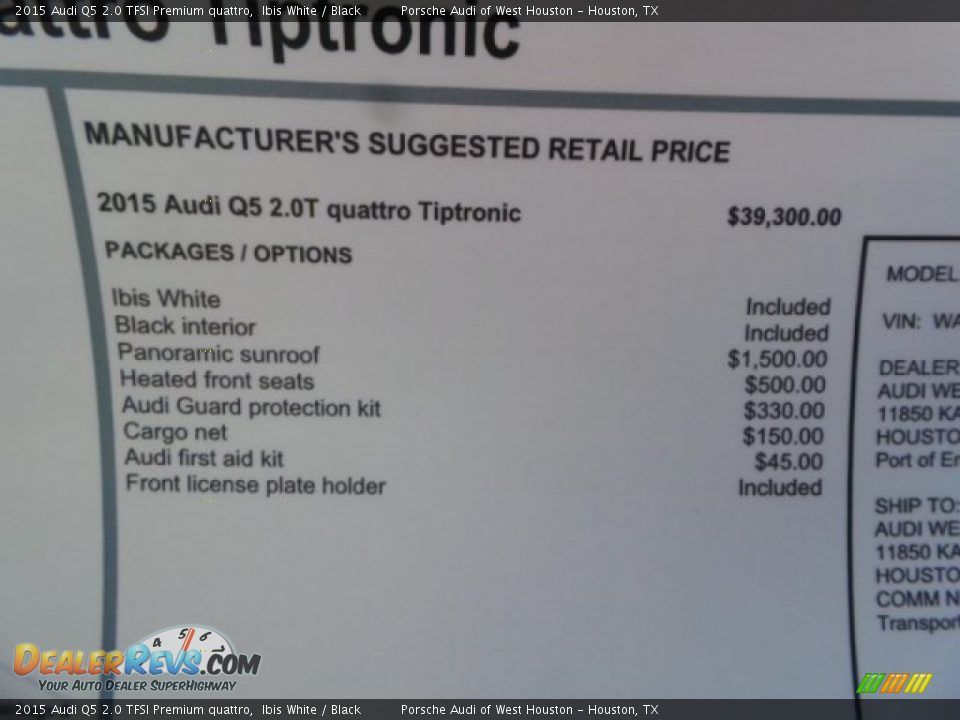 2015 Audi Q5 2.0 TFSI Premium quattro Ibis White / Black Photo #31