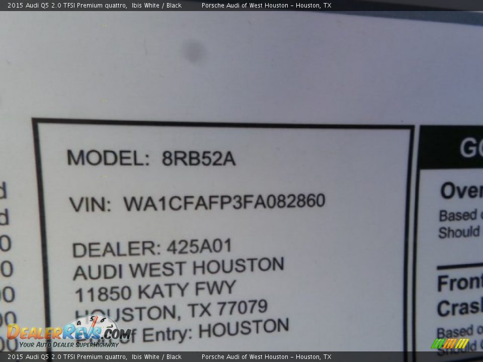 2015 Audi Q5 2.0 TFSI Premium quattro Ibis White / Black Photo #34