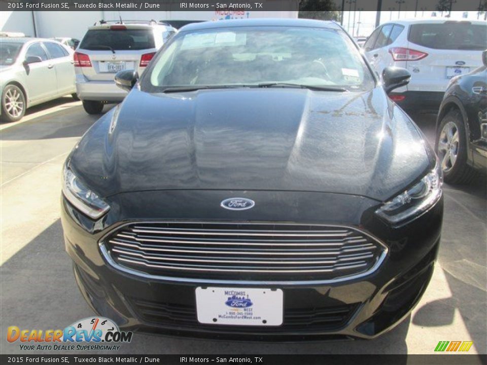 2015 Ford Fusion SE Tuxedo Black Metallic / Dune Photo #8