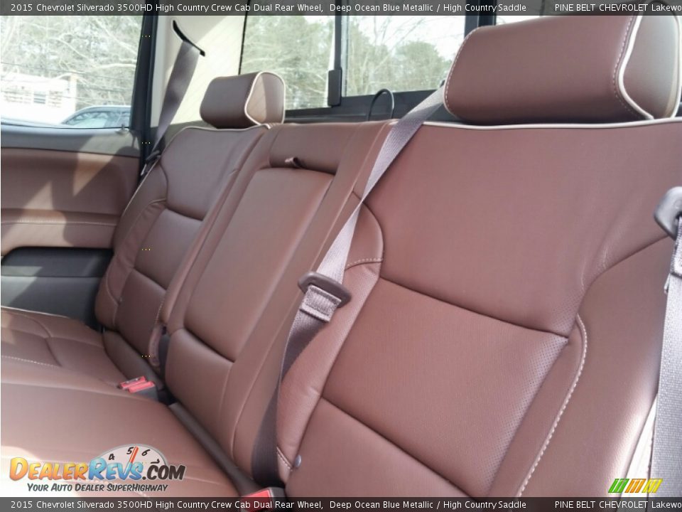 Rear Seat of 2015 Chevrolet Silverado 3500HD High Country Crew Cab Dual Rear Wheel Photo #6