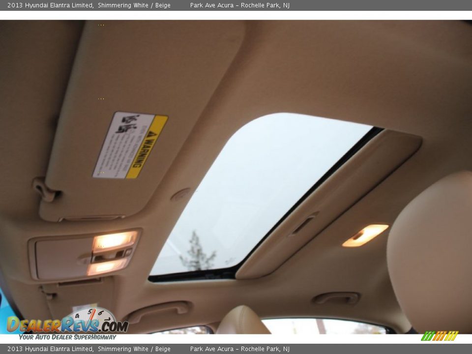 2013 Hyundai Elantra Limited Shimmering White / Beige Photo #14