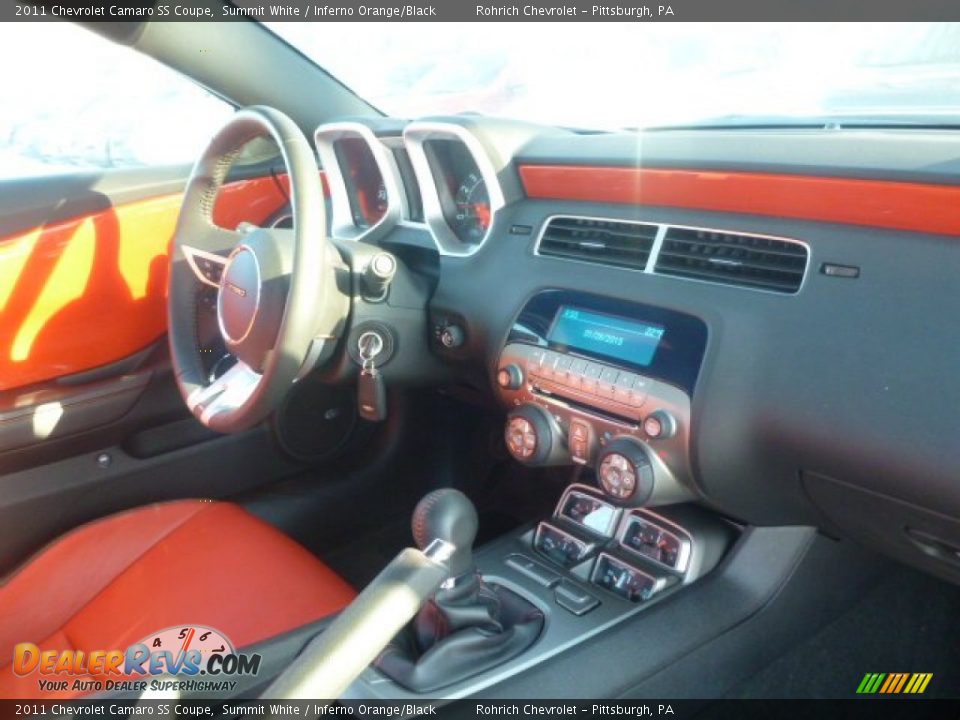 2011 Chevrolet Camaro SS Coupe Summit White / Inferno Orange/Black Photo #12