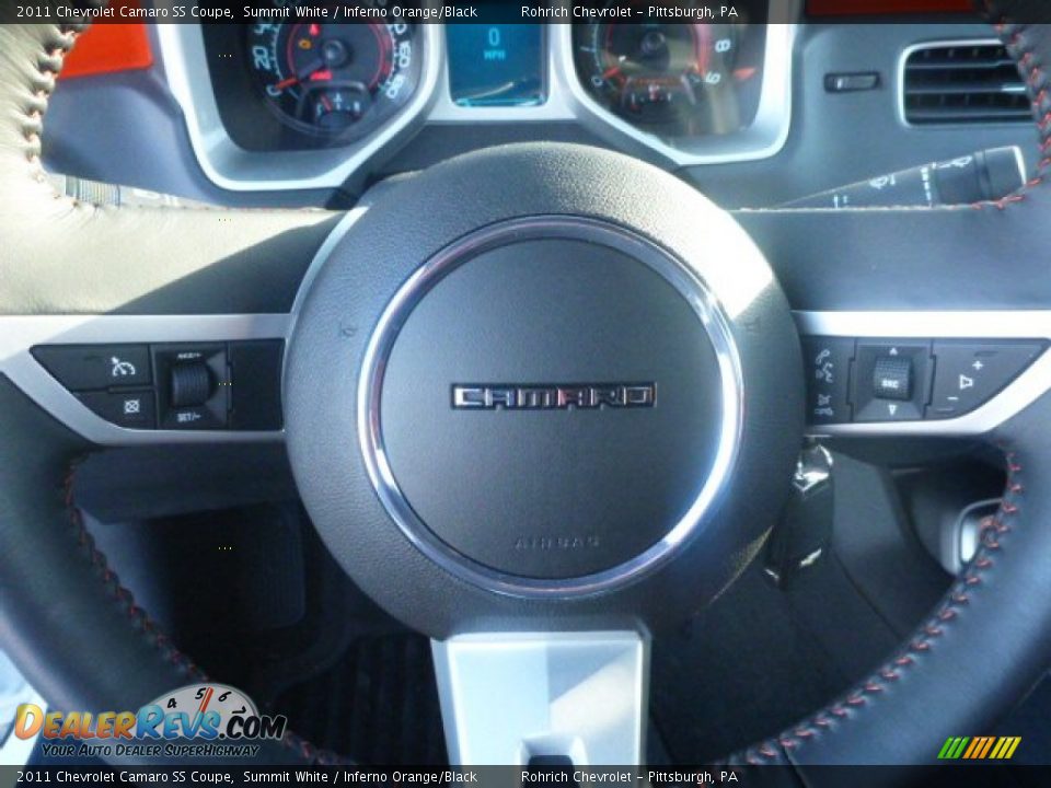 2011 Chevrolet Camaro SS Coupe Summit White / Inferno Orange/Black Photo #21