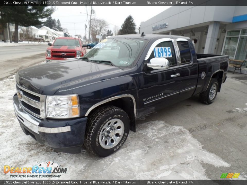 2011 Chevrolet Silverado 1500 LS Extended Cab Imperial Blue Metallic / Dark Titanium Photo #2