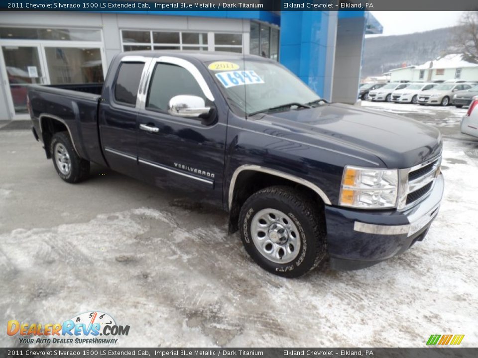 2011 Chevrolet Silverado 1500 LS Extended Cab Imperial Blue Metallic / Dark Titanium Photo #4