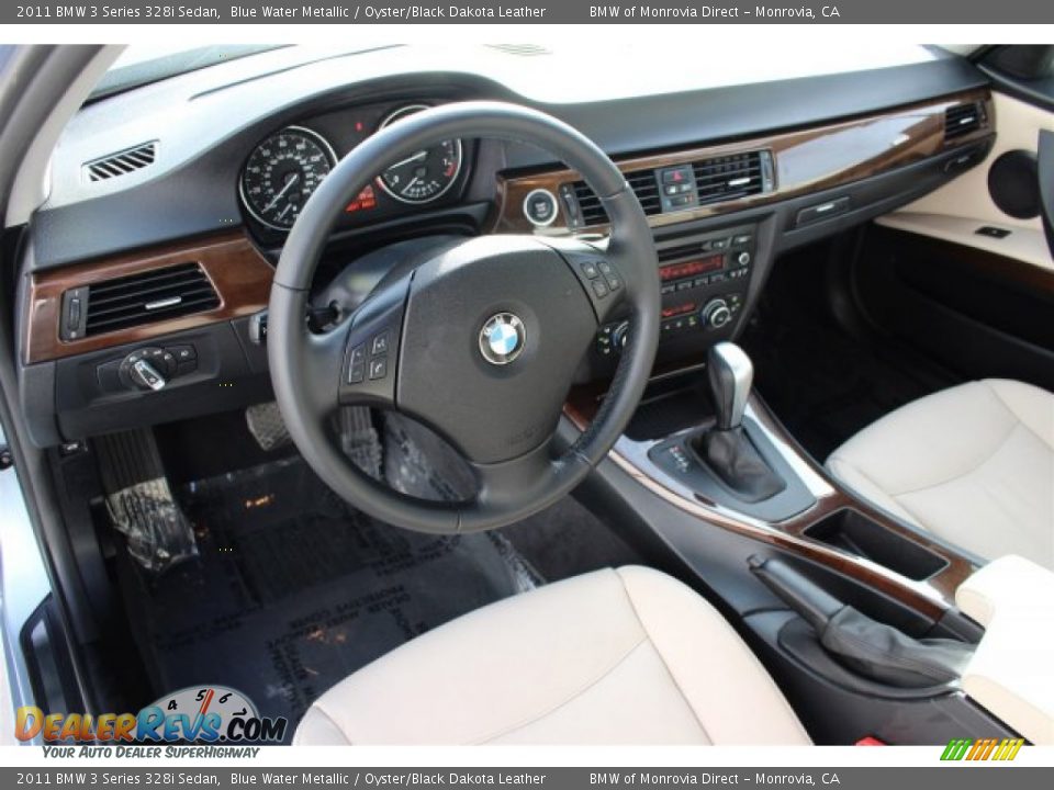 2011 BMW 3 Series 328i Sedan Blue Water Metallic / Oyster/Black Dakota Leather Photo #9