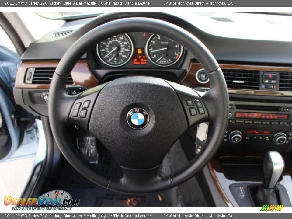 2011 BMW 3 Series 328i Sedan Blue Water Metallic / Oyster/Black Dakota Leather Photo #25