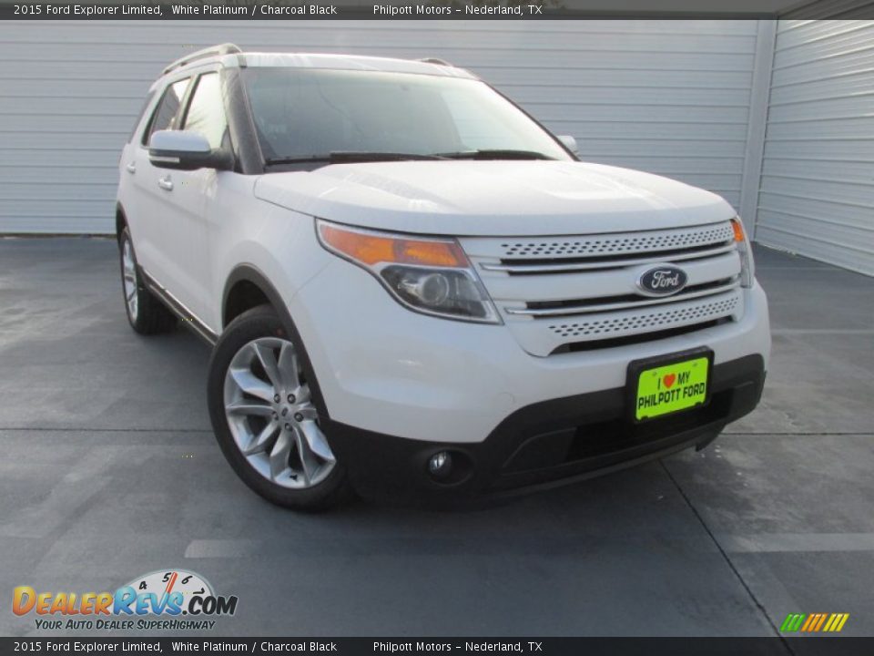 2015 Ford Explorer Limited White Platinum / Charcoal Black Photo #1